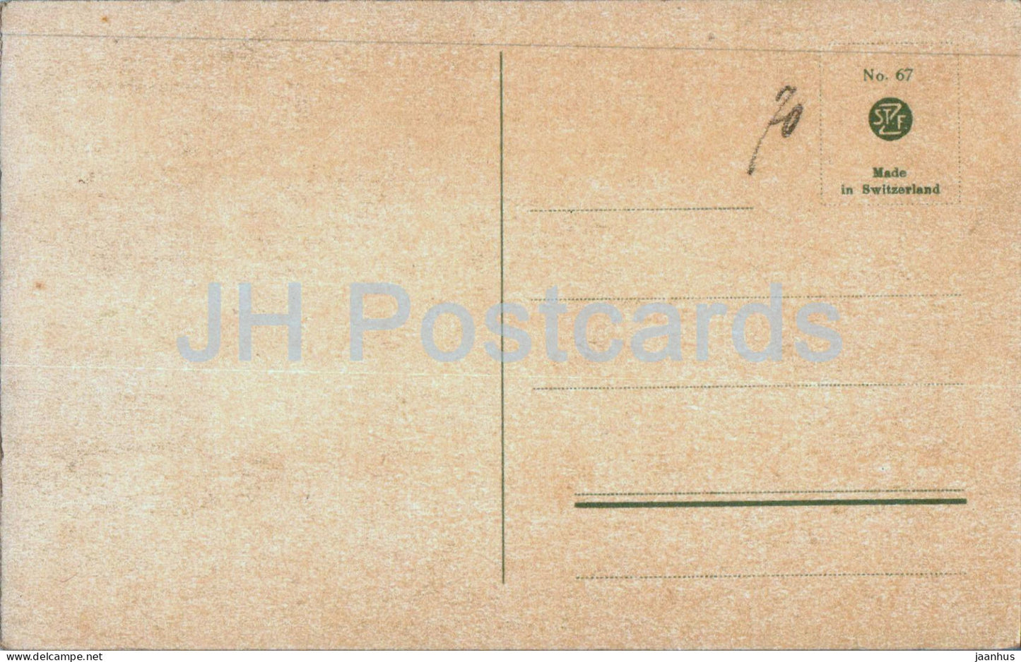 La Route - illustration - 67 - carte postale ancienne - Suisse - inutilisée 