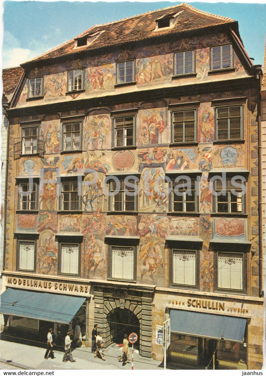 Bemaltes Haus in der Herrengasse - Graz - Steiermark - 1982 - Austria - used - JH Postcards