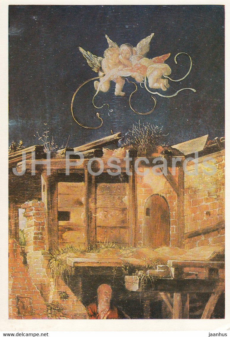 painting by Albrecht Altdorfer - Geburt Christi - Birth of Christ - German art - 1975 - Germany - unused - JH Postcards