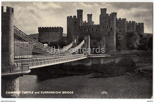 Conway Castle and Suspension Bridge - 273 - United Kingdom - Wales - unused - JH Postcards