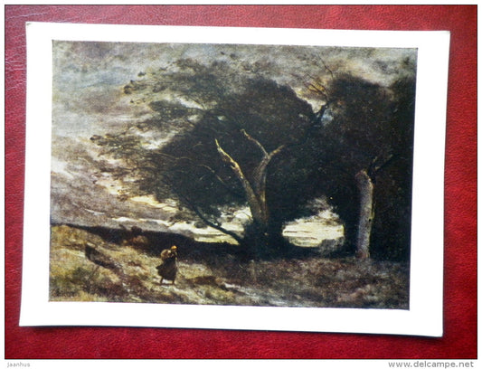 Painting by Camille Corot - windflaw - french art - unused - JH Postcards