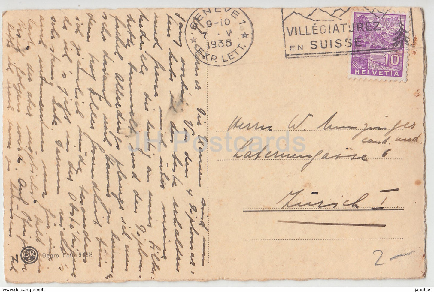 Fruhlingswolken - Begro - 9198 - carte postale ancienne - 1936 - Allemagne - utilisé