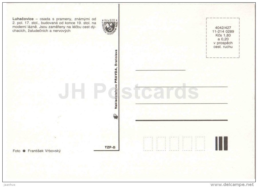 Luhacovice - Czechoslovakia - Czech - unused - JH Postcards