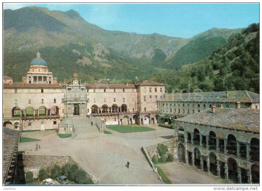 Primo Piazzale e facciata del Juvara - Santuario di Oropa m. 1180 - Biella - Piemonte - Italia - Italy - unused - JH Postcards