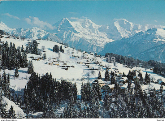 Waldegg - Beatenberg 1200 m - Schreckhorn - Monch - Jungfrau - mountain - 955 - 1978 - Switzerland - used - JH Postcards