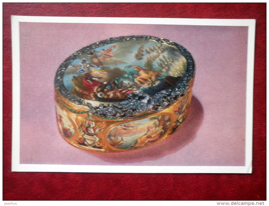 Snuffbox with allegory dedicated to the victory in Chesm , 1770 - Western European Jewelry - 1971 - Russia USSR - unused - JH Postcards