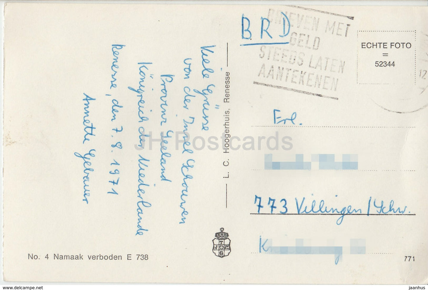 Renesse - Slot Moermond - château - 1971 - Pays-Bas - utilisé