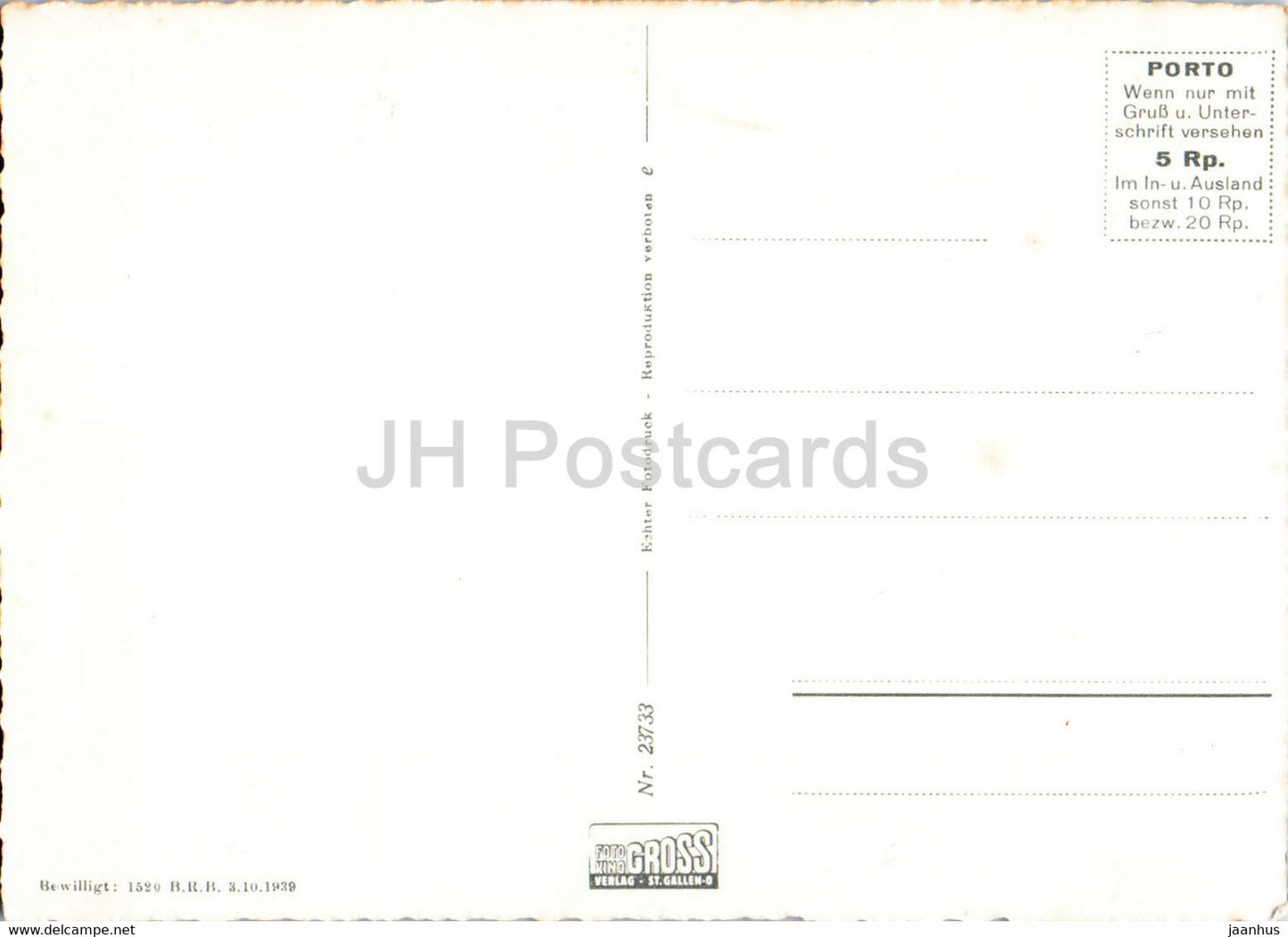Fahlensee mit Bollenwies & Hohe Hauser - 23733 - old postcard - Switzerland - unused