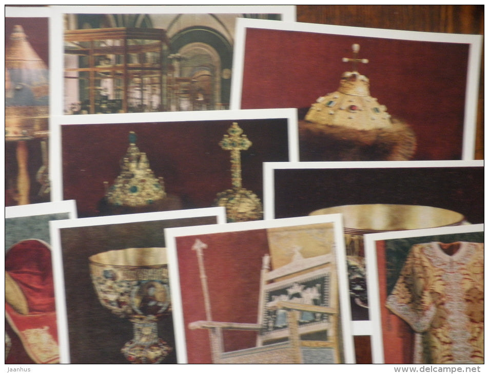 Kremlin Armory - set of 12 postcards - with ORIGINAL TICKET of Armoury museum!!!! - Moscow - 1956 - Russia USSR - unused - JH Postcards