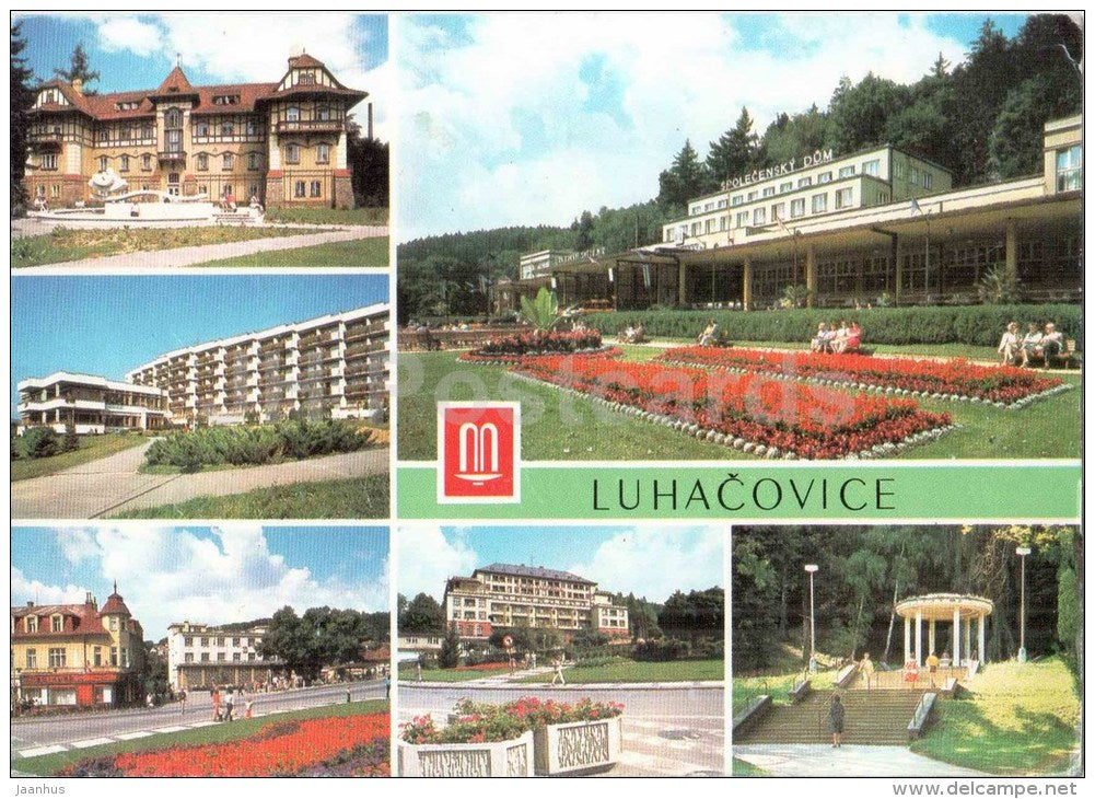 Luhacovice - L. Janacka house - Social house - post office - sanatorium Palace - Czechoslovakia - Czech - used 1985 - JH Postcards