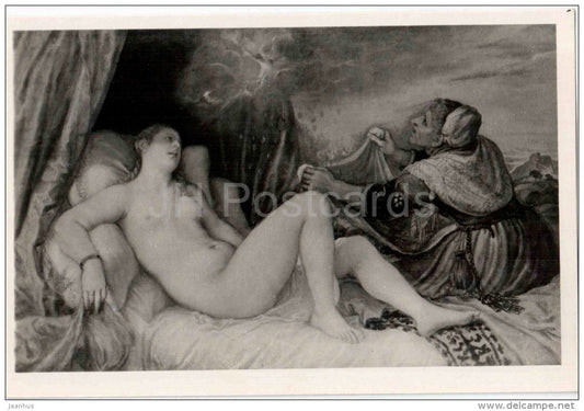 painting by Titian - Danae - naked woman - nude - italian art - unused - JH Postcards