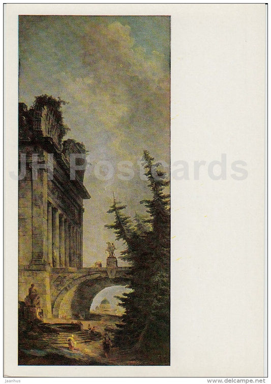 painting  by Hubert Robert - Ruins - French art - 1971 - Russia USSR - unused - JH Postcards