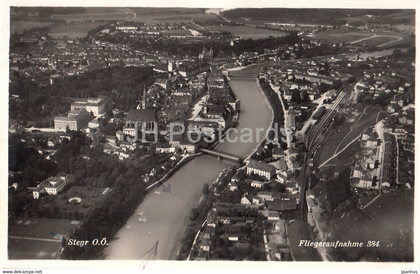 Steyr - Fliegeraufnahme 384 - old postcard - 1932 - Austria - used - JH Postcards