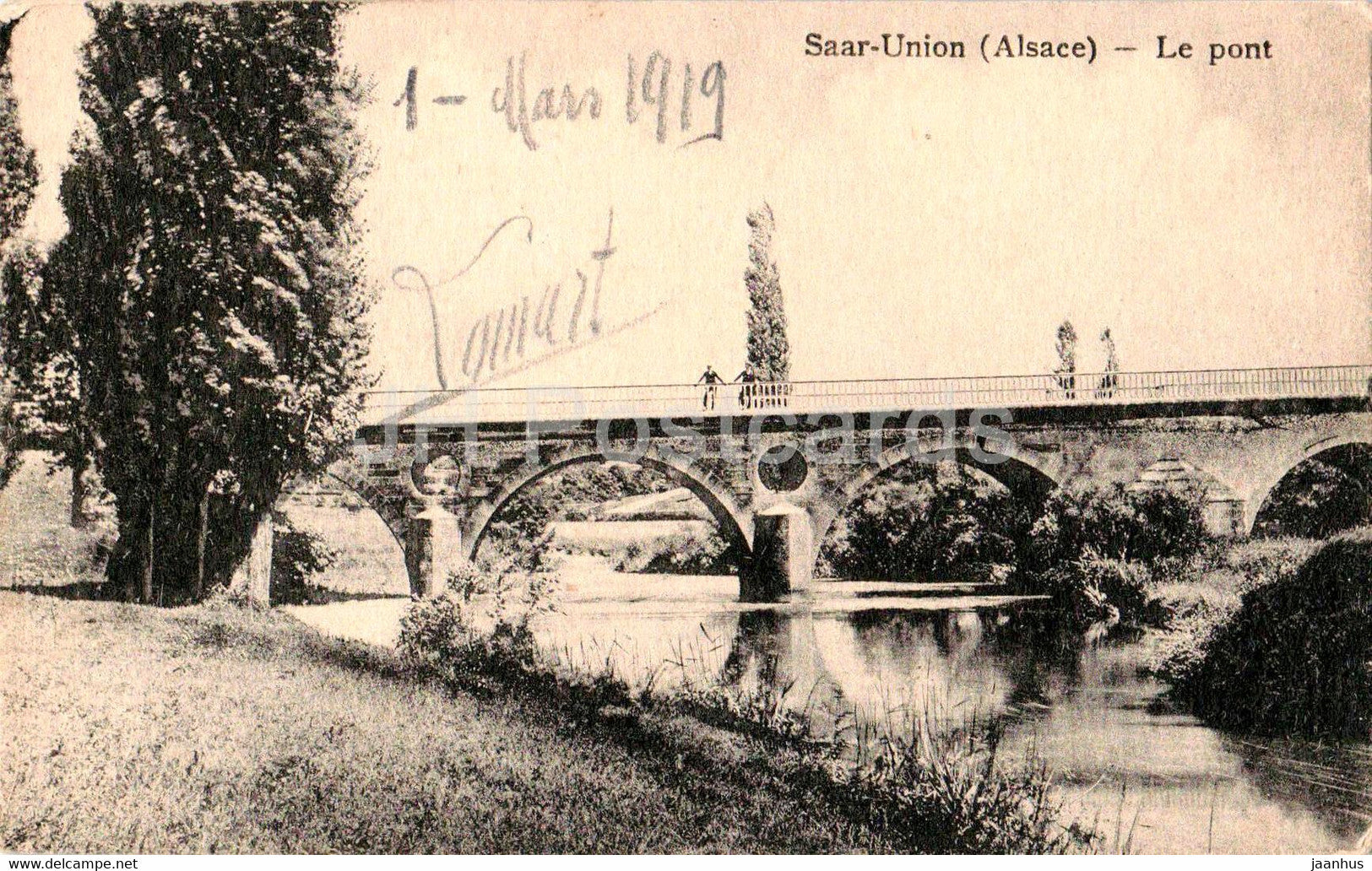 Saar Union - Alsace - Le Pont - bridge - old postcard - 1919 - France - used - JH Postcards
