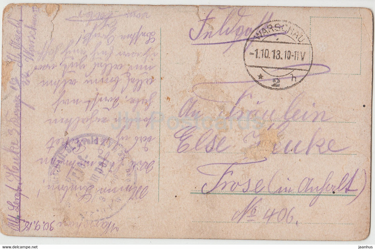 Widoki z Krolestwa Polskiego - Feldpost - alte Postkarte - 1918 - Polen - gebraucht