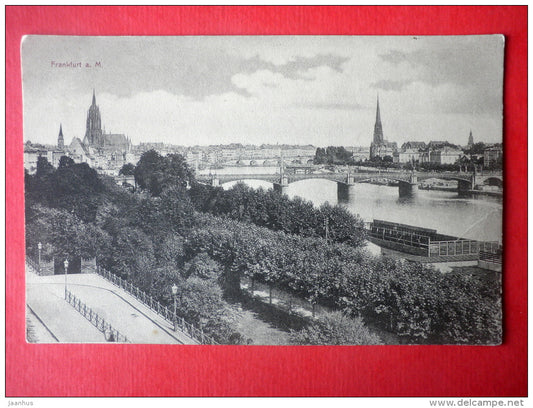 general view - bridge - Frankfurt am Main - 1904 - Germany - unused - JH Postcards