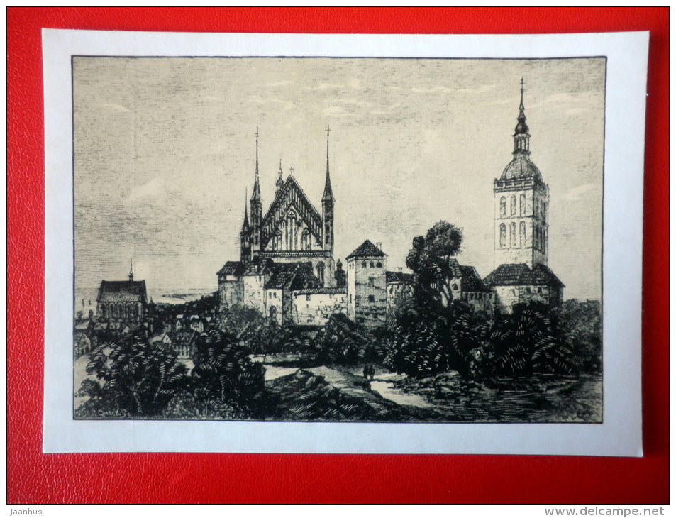 Frombork city view - castle - Nicolaus Copernicus - mathematician and astronomer - 1973 - Russia USSR - unused - JH Postcards