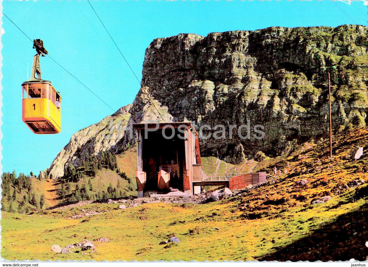 Gerlossteinbahn mit Gerlossteinwand 2168 m bei Zell am Ziller - Zillertal - cable car - Austria - used - JH Postcards