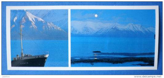 Isfjorden bay - motor ship Urzhum - On the polar Spitsbergen - 1978 - Norway - unused - JH Postcards