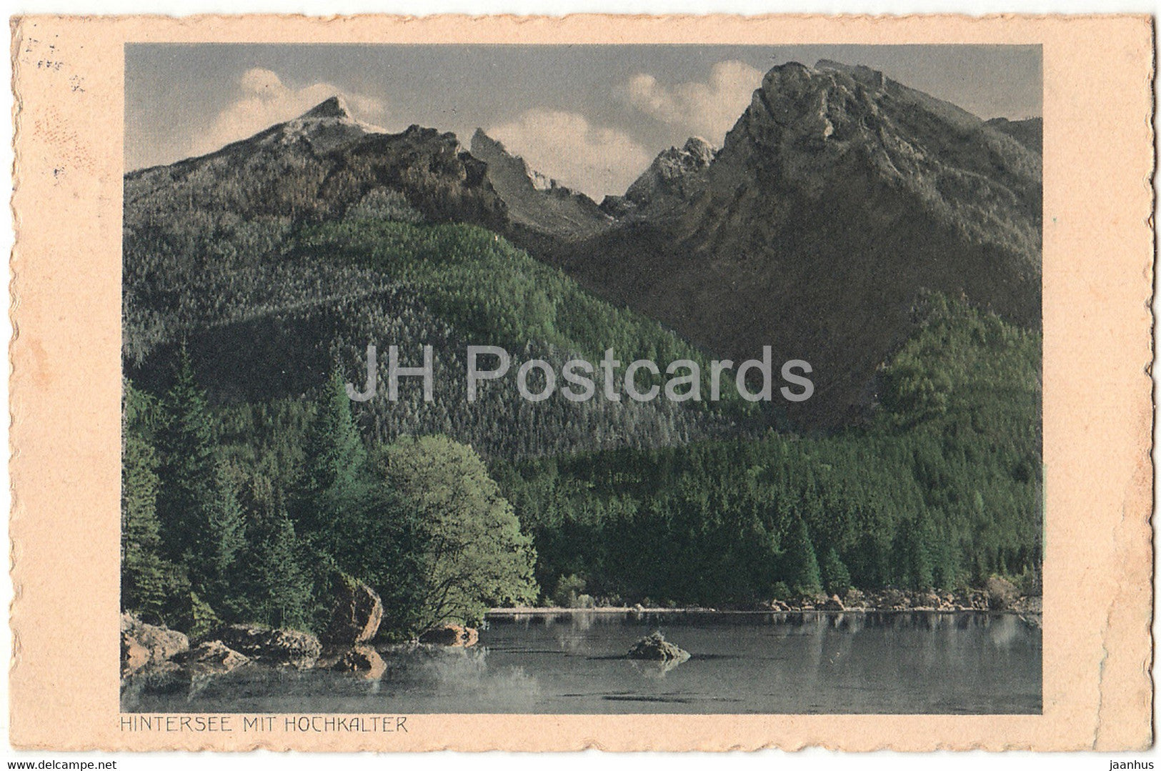 Hintersee mit Hochkalter - 314 - old postcard - 1933 - Germany - used - JH Postcards