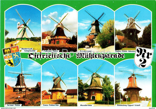 Schones Ostfriesland - Ostfiesische Muhlenparade - Nr 2 - windmill - Germany - unused - JH Postcards