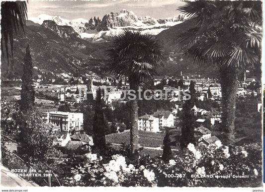 Bozen - Rosengarten - Bolzano verso le Dolomiti - old postcard - 1954 - Italy - used - JH Postcards