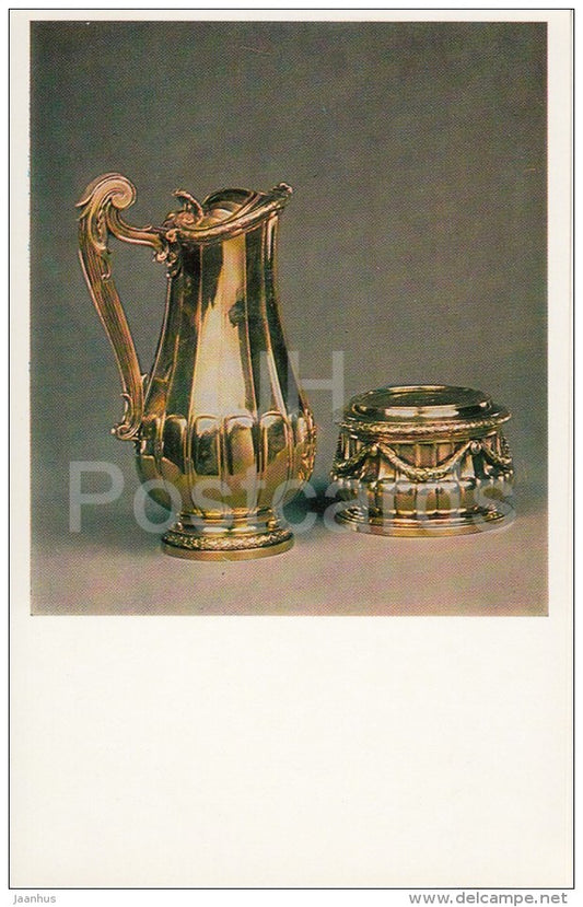 Silver-gilt Ewer , Paris - Western European Silver from Hermitage - 1982 - Russia USSR - unused - JH Postcards