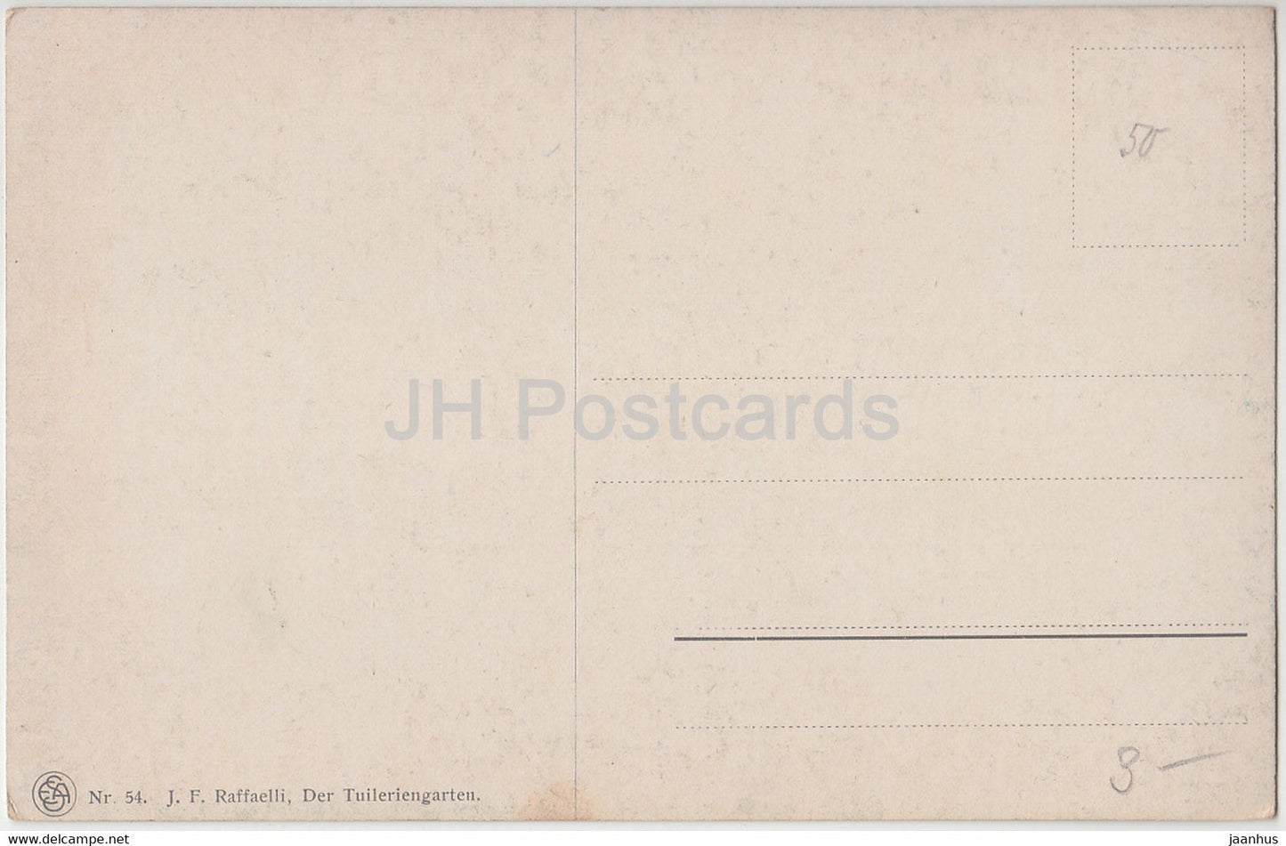 peinture de Jean-François Raffaelli - Der Tuileriengartren - 54 - Art français - carte postale ancienne - Allemagne - inutilisé