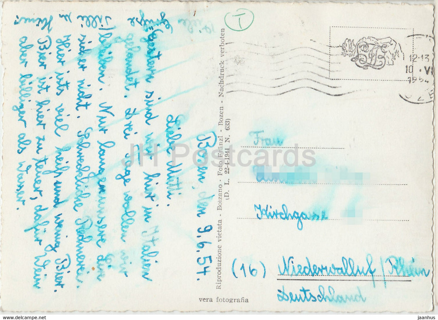 Bozen - Rosengarten - Bolzano verso le Dolomiti - old postcard - 1954 - Italy - used