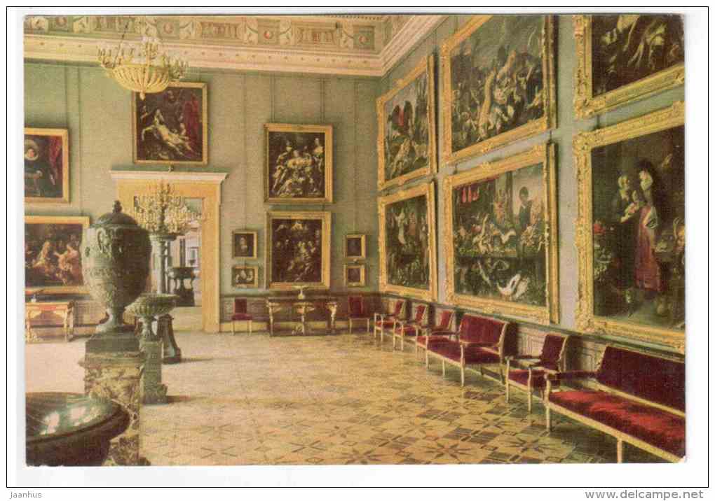 New Hermitage - A Hall 2 - halls of the Hermitage I - Leningrad - St. Petersburg - 1968 - Russia USSR - unused - JH Postcards