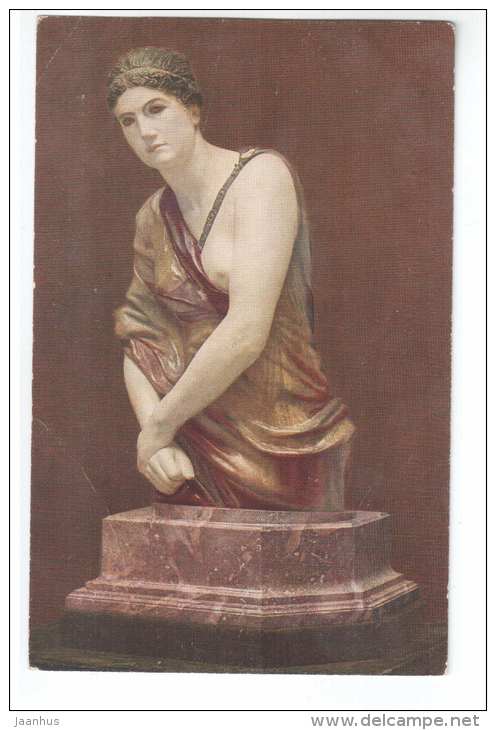 sculpture by Max Klinger - Kassandra - Cassandra - 14 - old postcard - Italy - unused - JH Postcards