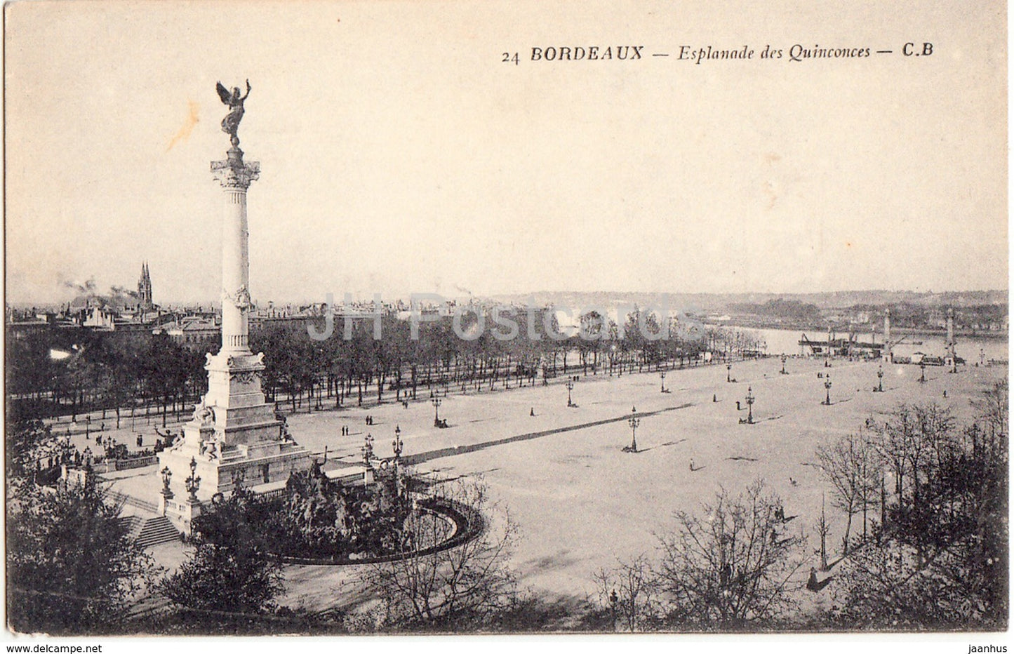 Bordeaux - Esplanade des Quinconces - 24 - old postcard - France - used - JH Postcards