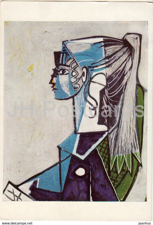painting by Pablo Picasso - Portrait of a Young Woman - Spanish art - England - unused - JH Postcards