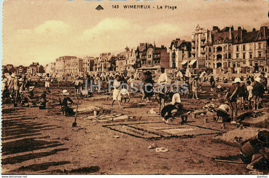 Wimereux - La Plage - beach - 143 - old postcard - France - unused - JH Postcards