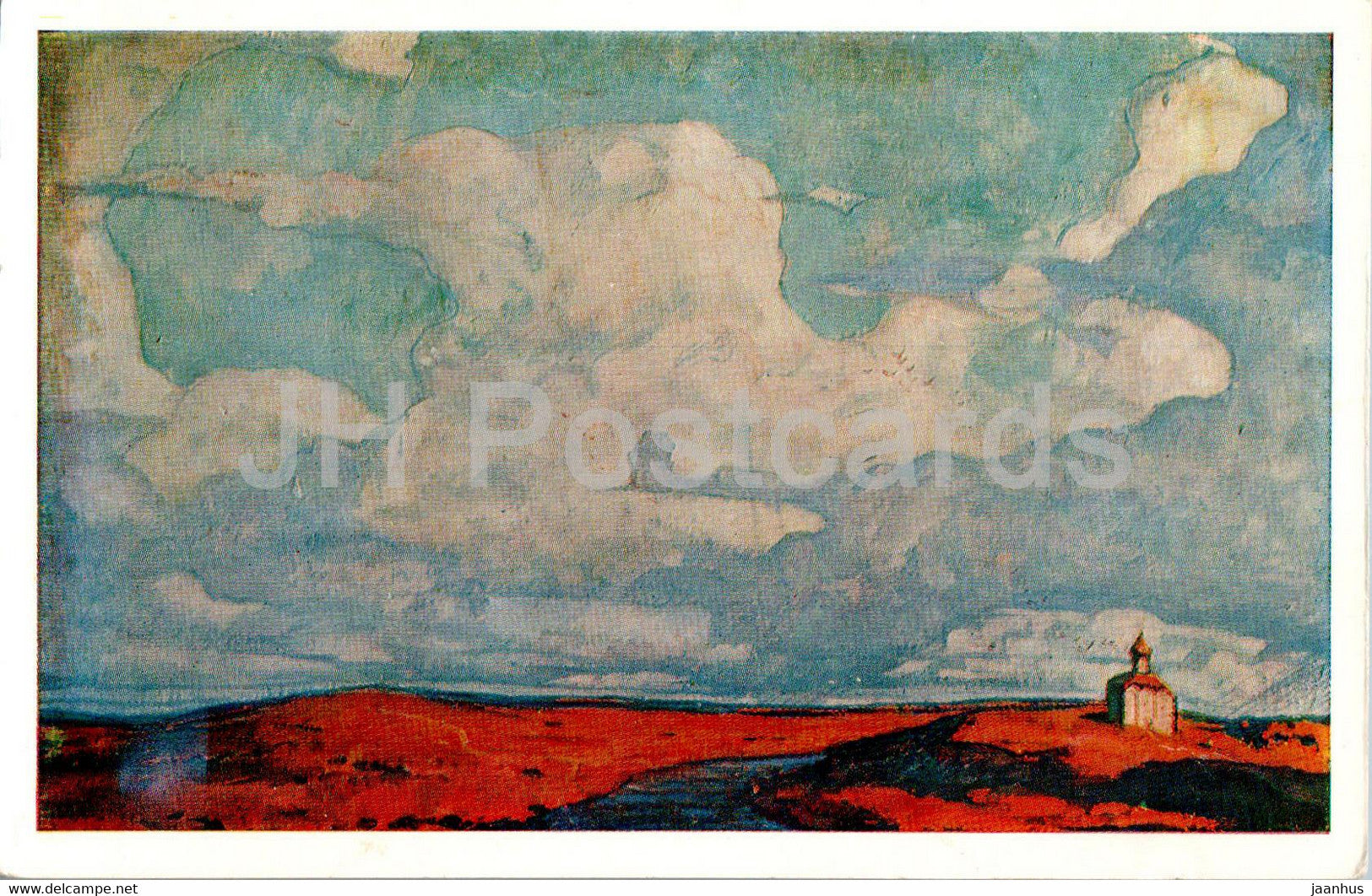 painting by I. Glazunov - Russian landscape - Russian art - 1970 - Russia USSR - unused - JH Postcards