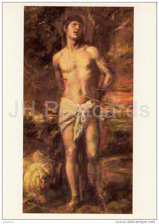 painting by Titian - St. Sebastian , 1570 - Italian art - Russia USSR - 1984 - unused - JH Postcards