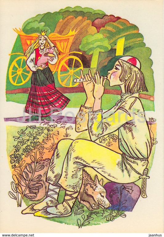 by I. Raudsepp - Shepherd Michael becomes king - folk costumes  - Estonian Fairy Tales - 1979 - Estonia USSR - unused - JH Postcards