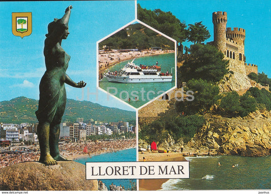 Lloret de Mar - Costa Brava - differents aspectes - different aspects - boat - multiview - 84 - Spain - unused - JH Postcards