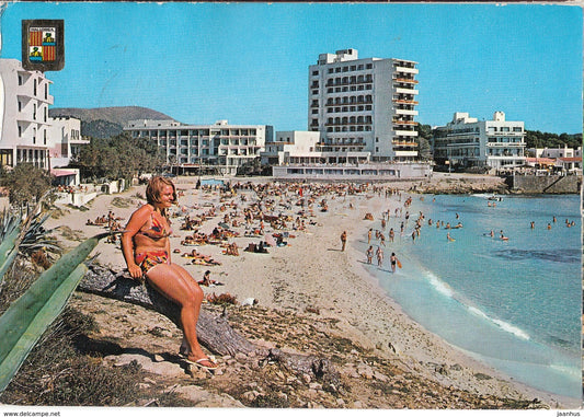 Mallorca - partial view - Cala Radjada - beach - 2443 - 1974 - Spain - used - JH Postcards