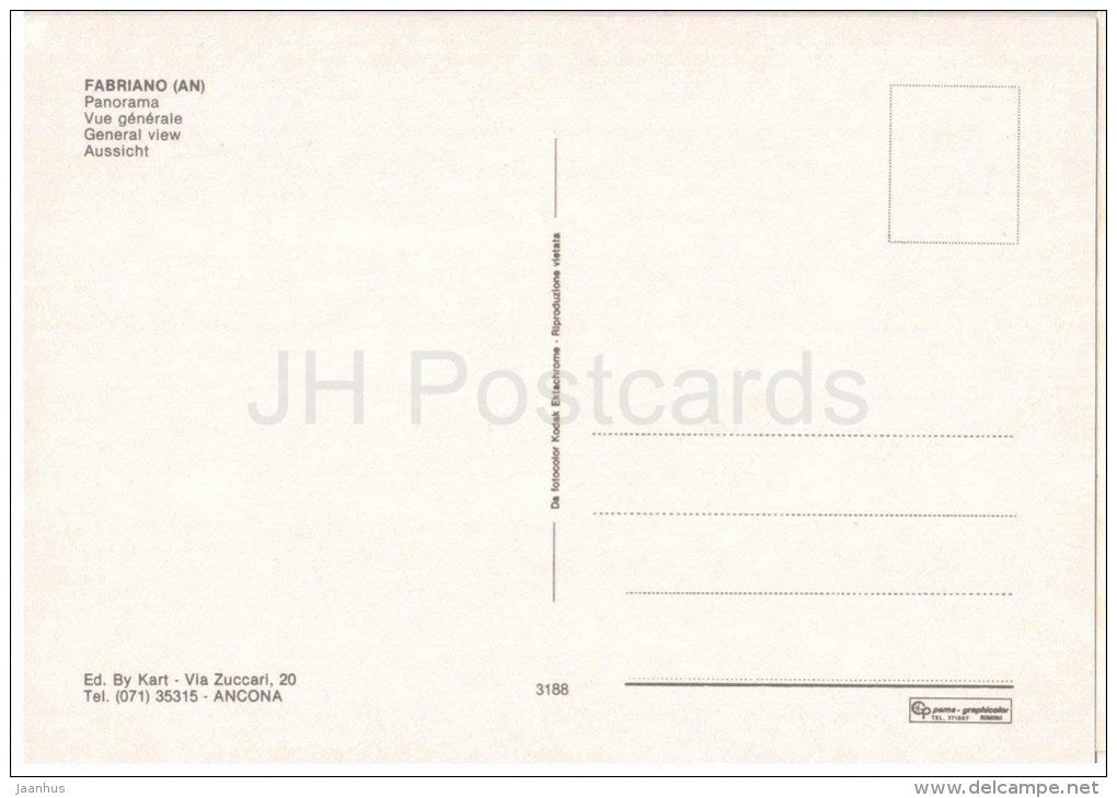 panorama - Fabriano - Ancona - Marche - 3188 - Italia - Italy - unused - JH Postcards