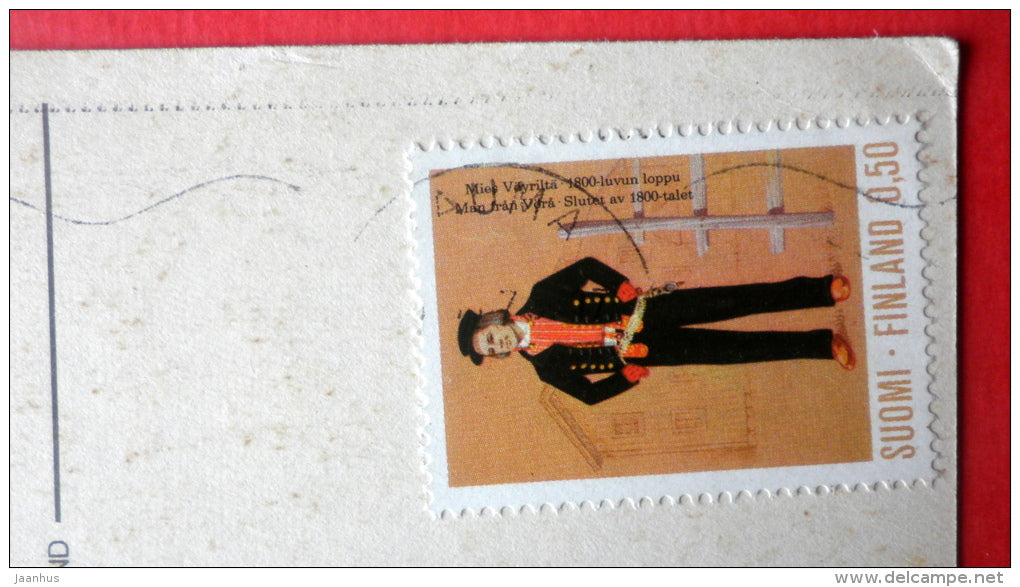 illustration by L. Dobon - girl painting nails - Holland - sent from Finland Rauma to Estonia USSR 1973 - JH Postcards