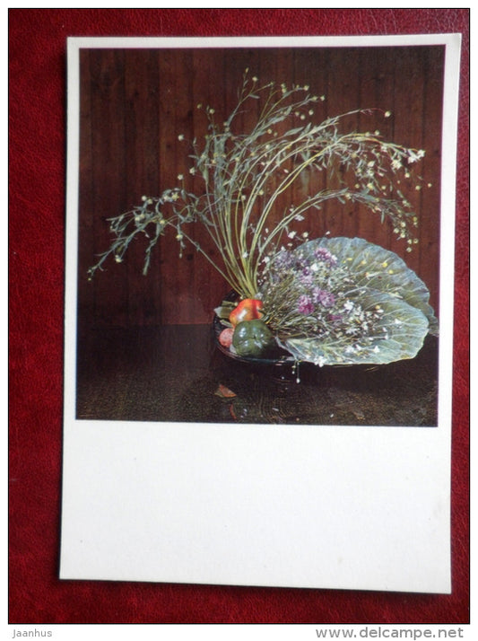 Greeting card - composition - plants - 1984 - Estonia USSR - used - JH Postcards