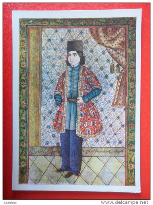painting by Mirza Gadym Erivani . Portrait of Young Man - azerbaijan art - unused - JH Postcards