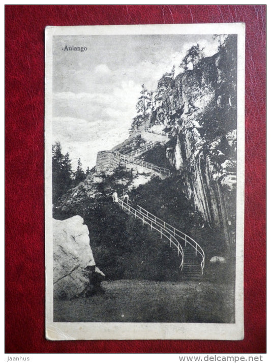 Aulango - staircase - 1920s - Finland - unused - JH Postcards