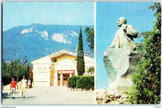 Gurzuf - cinema theatre Druzhba (Friendship) - monument to Lenin - 1 - Crimea - Ukraine USSR - unused - JH Postcards