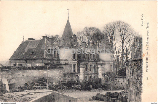 Verneuil - Le Chateau - Vue Nord - castle - 62 - old postcard - France - used - JH Postcards