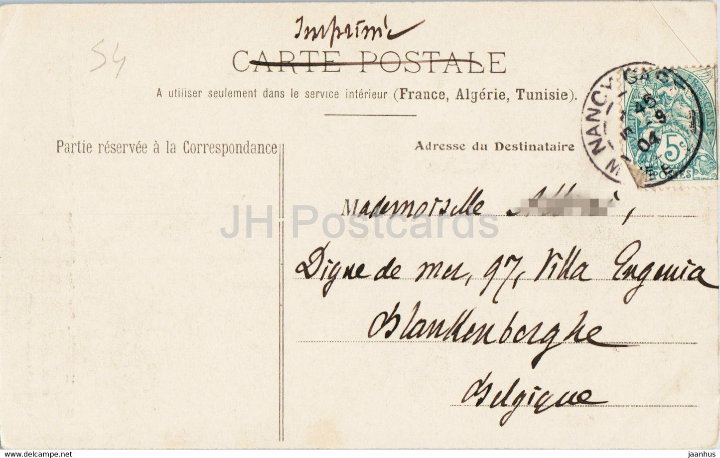 Nancy - Fontaine d'Alliance - 51 - alte Postkarte - 1904 - Frankreich - gebraucht