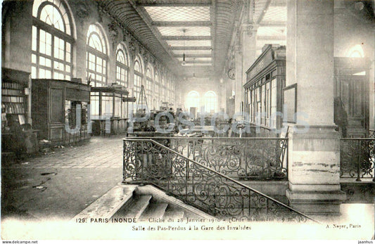 Paris Inonde - Cliche du 28 Janvier 1910 - Salle des Pas Perdus a la Gare - 129 - old postcard - 1917 - France - used - JH Postcards