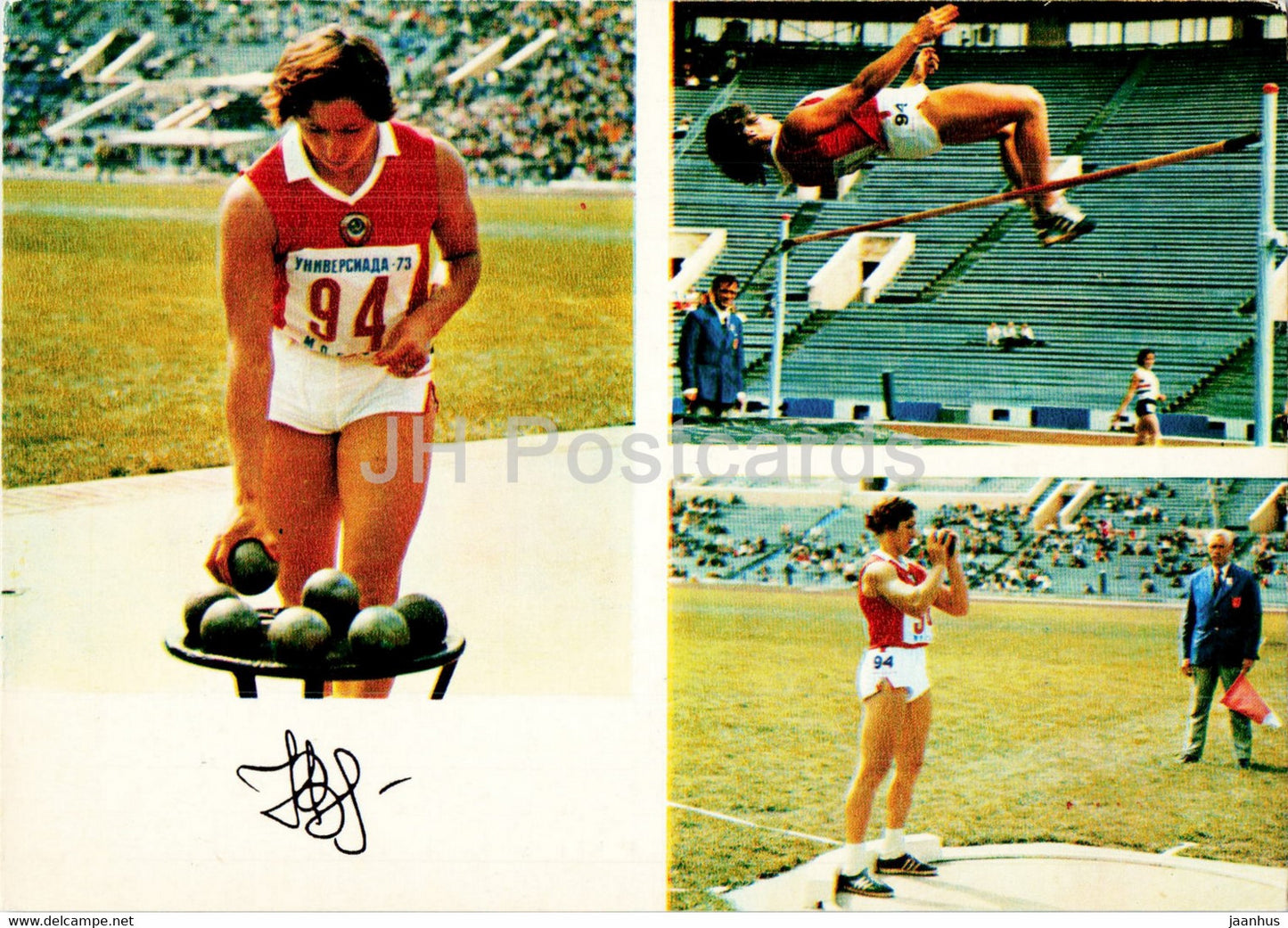 Nadezhda Tkachenko - pentathlon - shot put - athletics - Soviet champions - sports - 1974 - Russia USSR - unused - JH Postcards