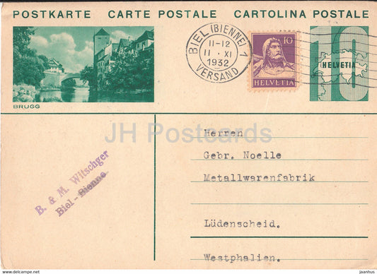 Brugg - Metallwarenfabrik - old postcard - 1932 - Switzerland - used - JH Postcards